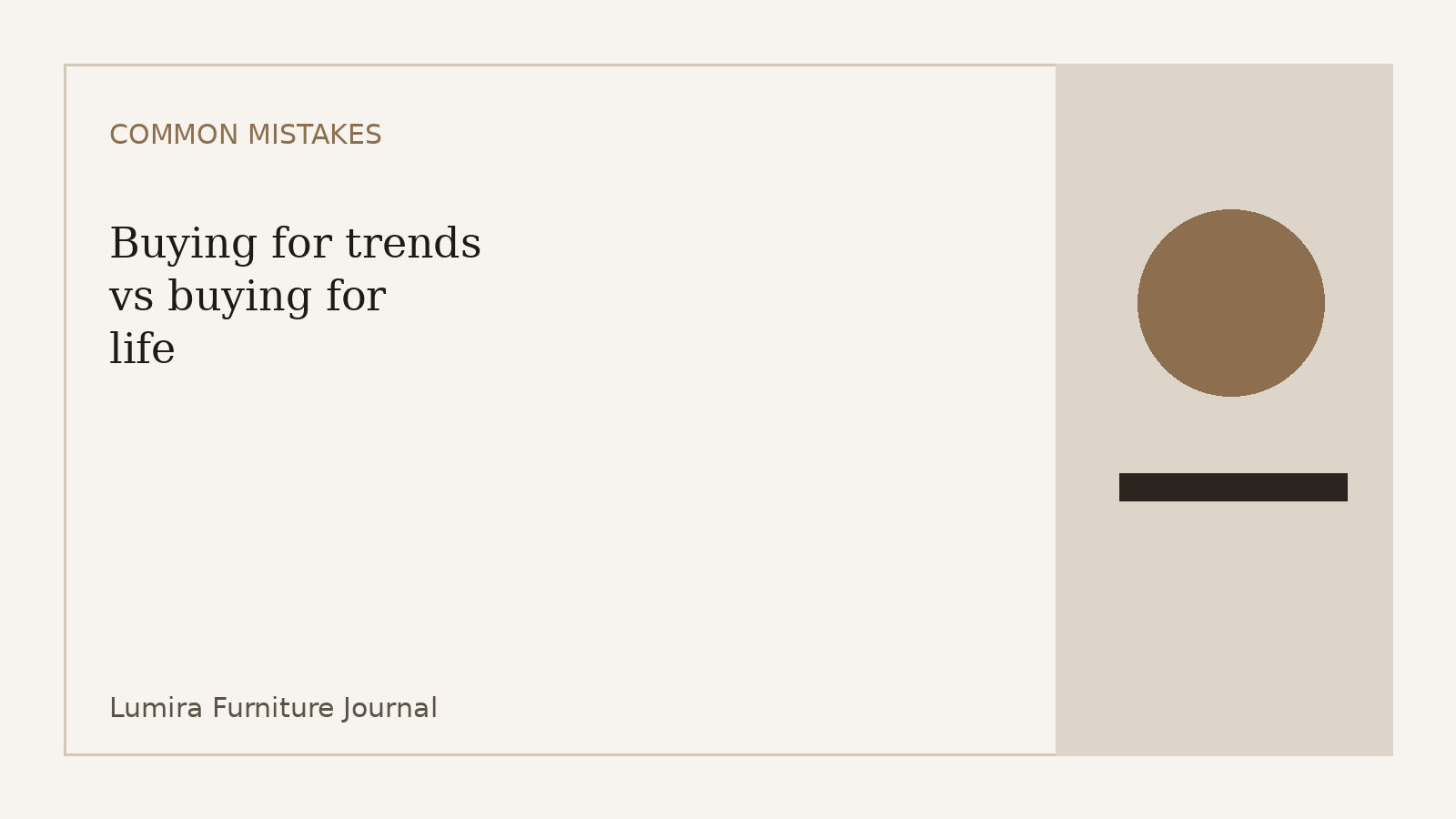Buying for trends vs buying for life