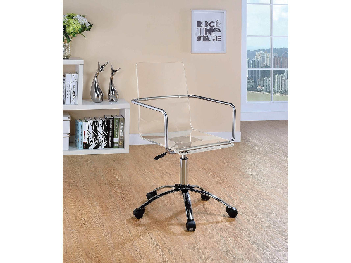 Amaturo Clear & Chrome Office Chair w/ Casters