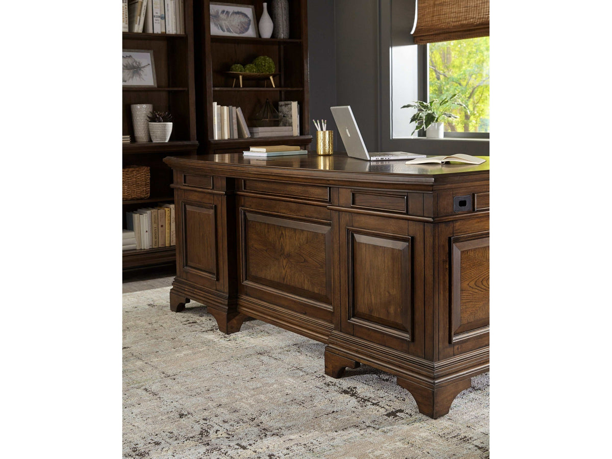 Hartshill Burnished Oak 7-Drawer Executive Desk