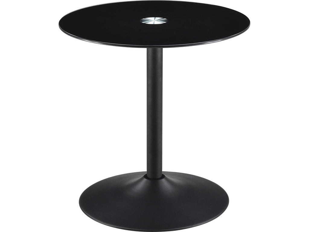Ganso Round Metal Coffee Table With Tempered Glass Top Black