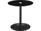 Ganso Round Metal Coffee Table With Tempered Glass Top Black