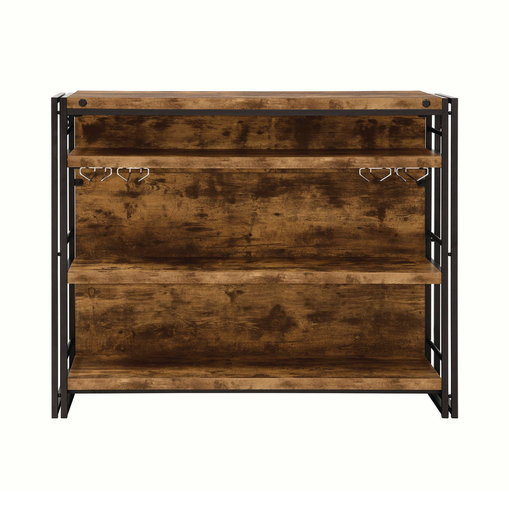Renaldi 3-shelf Home Bar Wine Cabinet Rustic Nutmeg