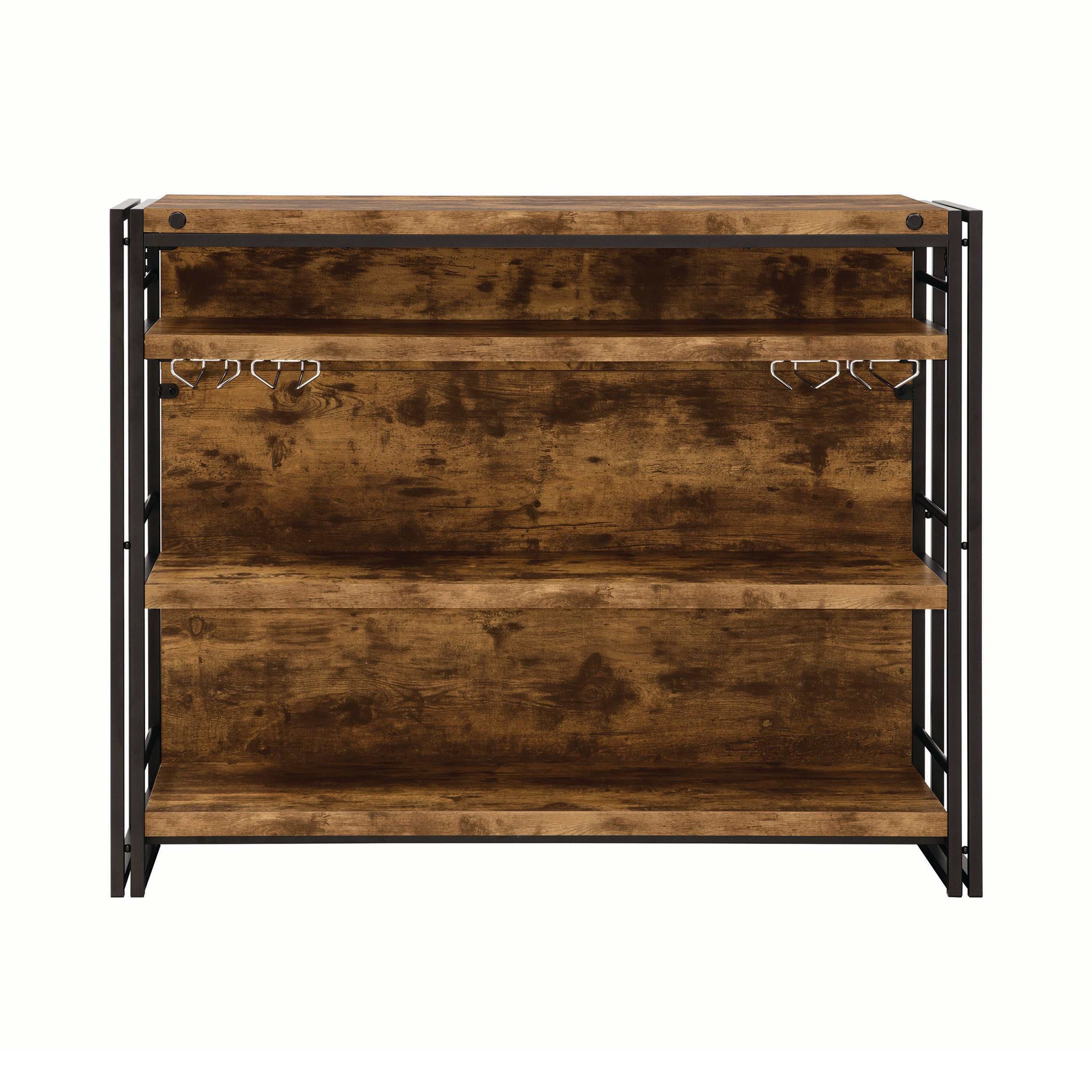 Renaldi 3-shelf Home Bar Wine Cabinet Rustic Nutmeg