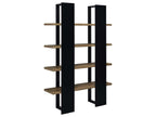 Danbrook 71-inch 4-shelf Bookshelf Black and Aged Walnut