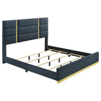 Ines 56-inch Fabric Upholstered Eastern King Panel Bed Grey