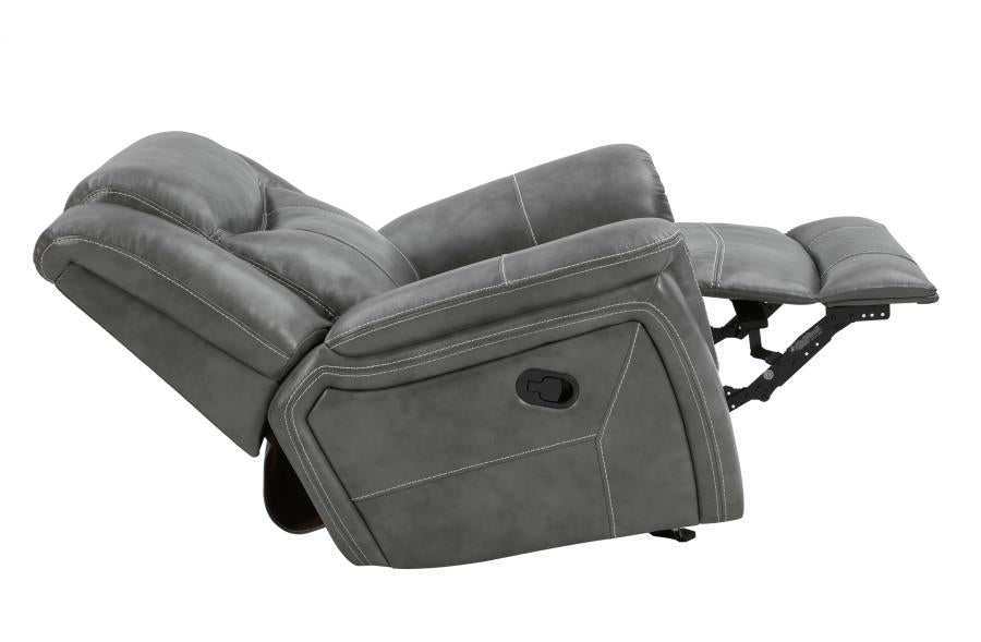 Conrad 3-piece Upholstered Padded Arm Motion Sofa Set Grey