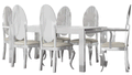 ESF Furniture - Carmen Dining Table 7 Piece Dining Room Set - CARMENTABLEWHITE-7SET