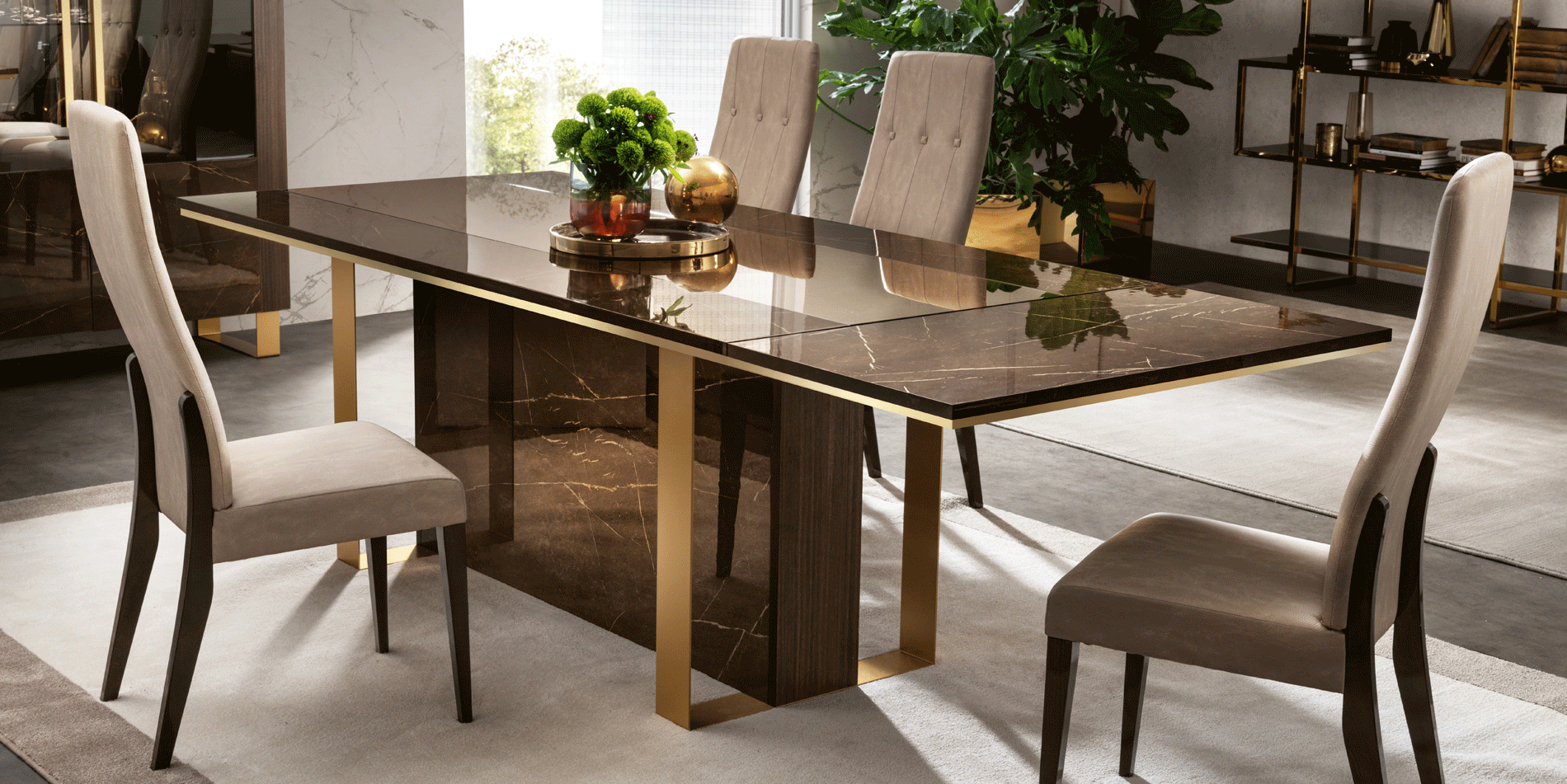 ESF Furniture - Essenza Dining Table 5 Piece Dining Room Set - ESSENZATABLE-5SET