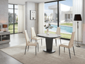 ESF Furniture - 2417 Dining Table Grey Taupe 5 Piece Dining Room Set - 2417TABLEBROWN-5SET