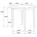 Bucknell 3-piece Round Drop Leaf Dining Table Set White