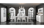 ESF Furniture - Carmen Dining Table 8 Piece Dining Room Set in White - CARMENTABLEWHITE-8SET