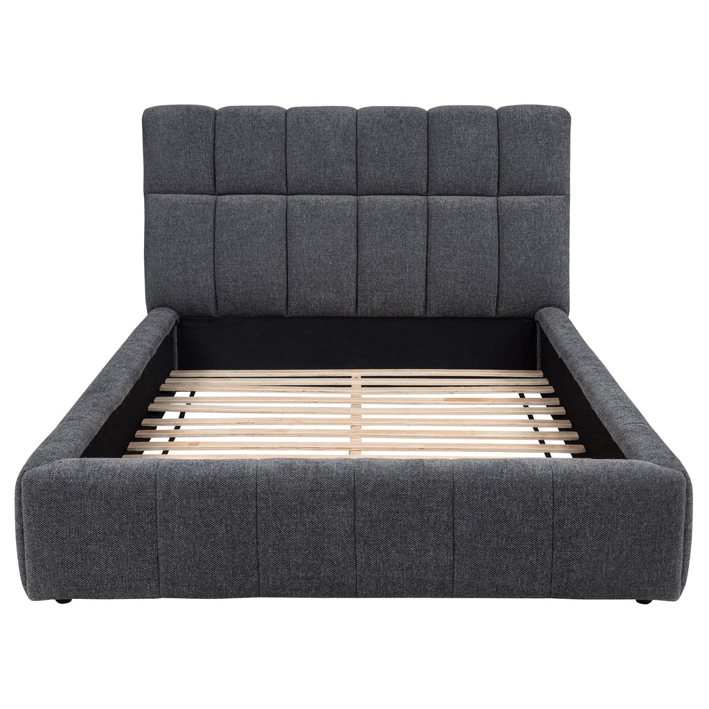 Nollet 48-inch Upholstered Eastern King Platform Bed Cream