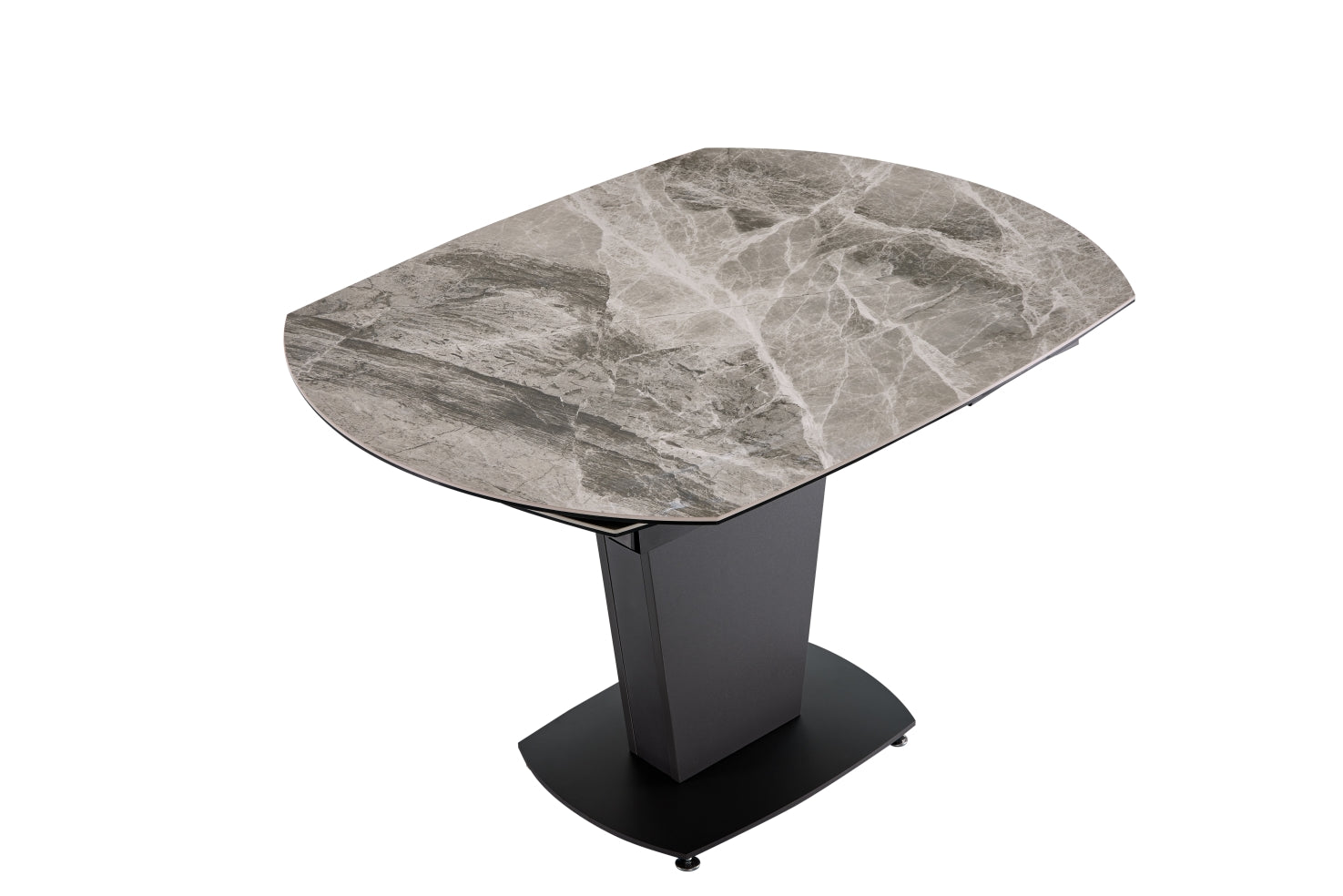 ESF Furniture - 2417 Marble Dining Table Grey Taupe with 3405 Chairs Beige 5 Piece Dining Room Set - 2417TABLEBROWN-3405-5SET