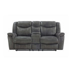 Conrad Upholstered Padded Arm Glider Loveseat Grey