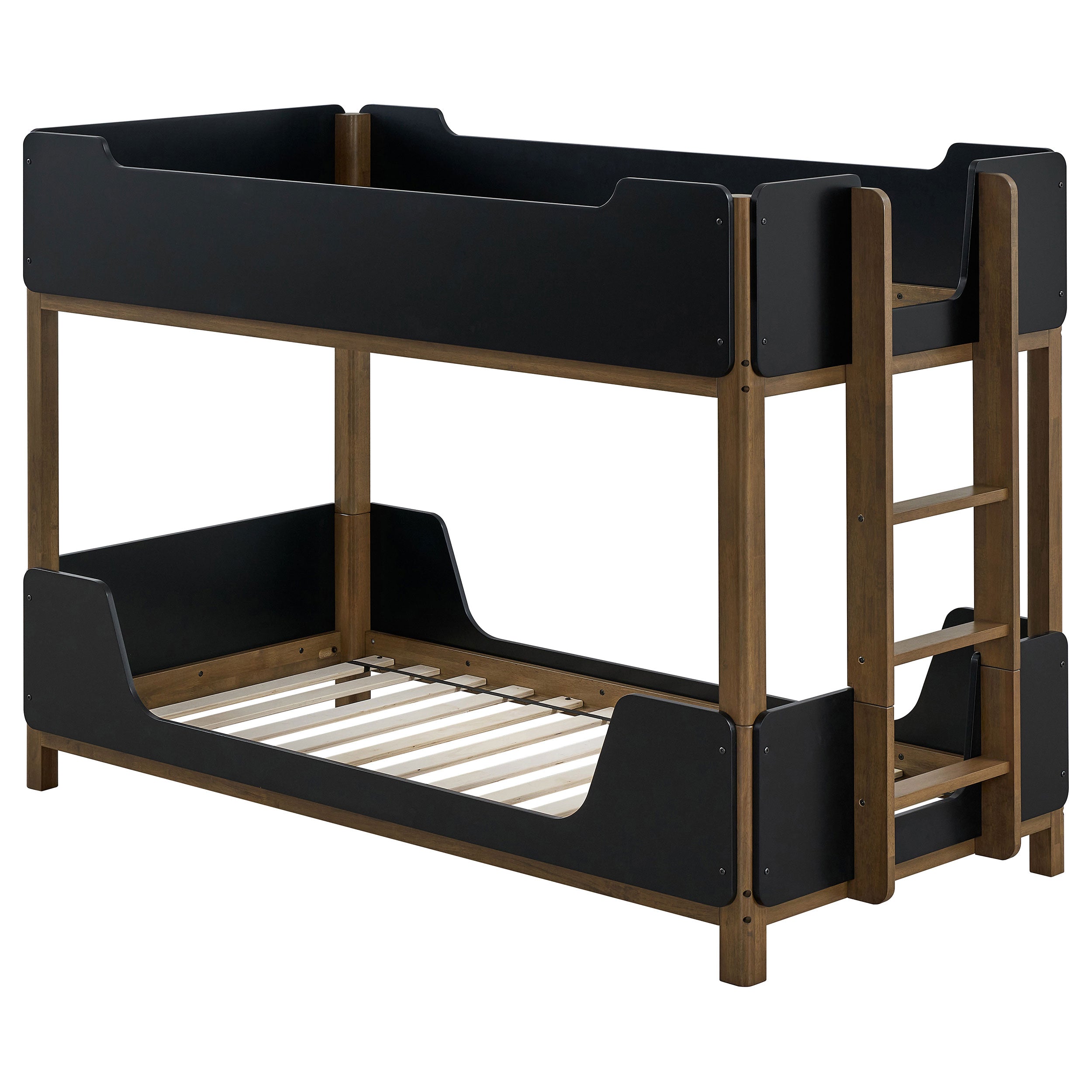 Alevera Metal Twin Over Twin Bunk Bed with Ladder White