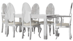 ESF Furniture - Carmen Dining Table 5 Piece Dining Room Set in White - CARMENTABLEWHITE-5SET