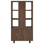 Maddox 71-inch 3-shelf Cabinet Bookcase Walnut