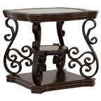 Laney 1-shelf Glass Top Rectangular Coffee Table Deep Merlot