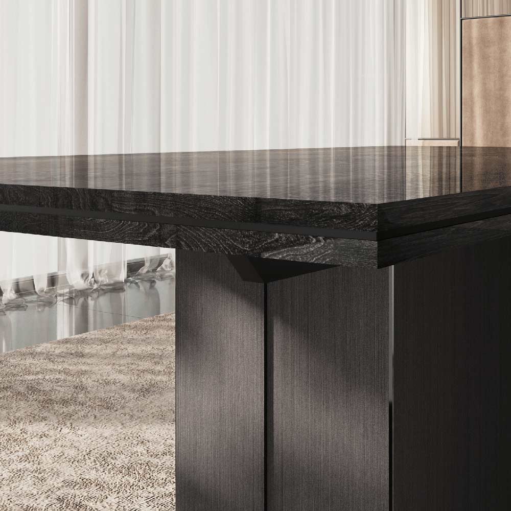 ESF Furniture - Aris 11 Piece Dining Room Set in Onyx - ARISTABLE-11SET