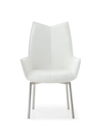 ESF Furniture - 9087 Dining Table 7 Piece Dining Room Set in White - 9087TABLEWHITE-7SET