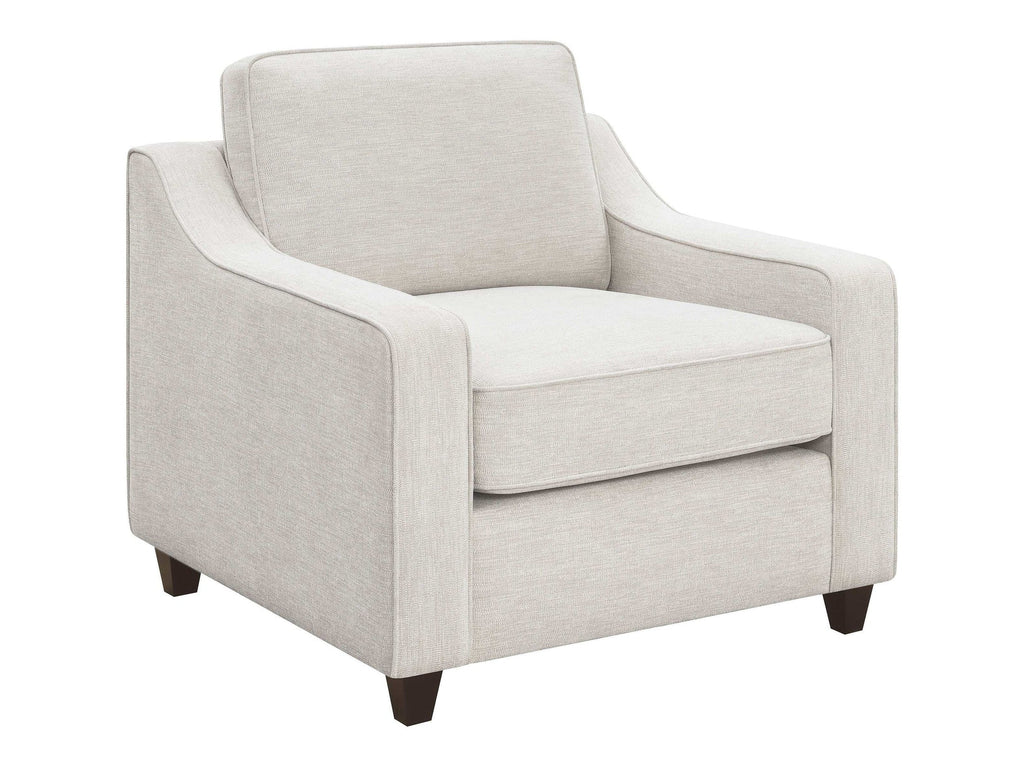 Christine Upholstered Sloped Arm Accent Chair Beige