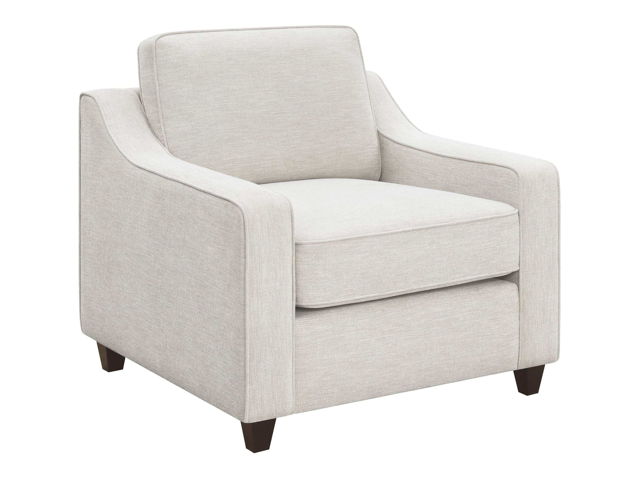 Christine Upholstered Sloped Arm Accent Chair Beige