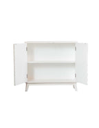 Gambon 2-door Wood Honeycomb Pattern Accent Cabinet White