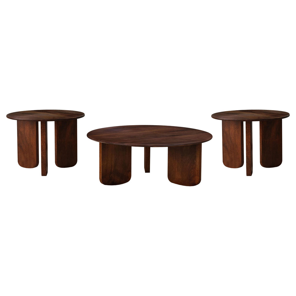 Dale Round Solid Mango Wood Coffee Table Brown
