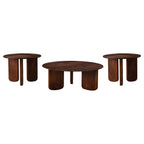 Dale Round Solid Mango Wood Coffee Table Brown
