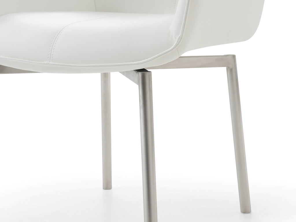 ESF Furniture - 9087 Dining Table 7 Piece Dining Room Set in White - 9087TABLEWHITE-7SET