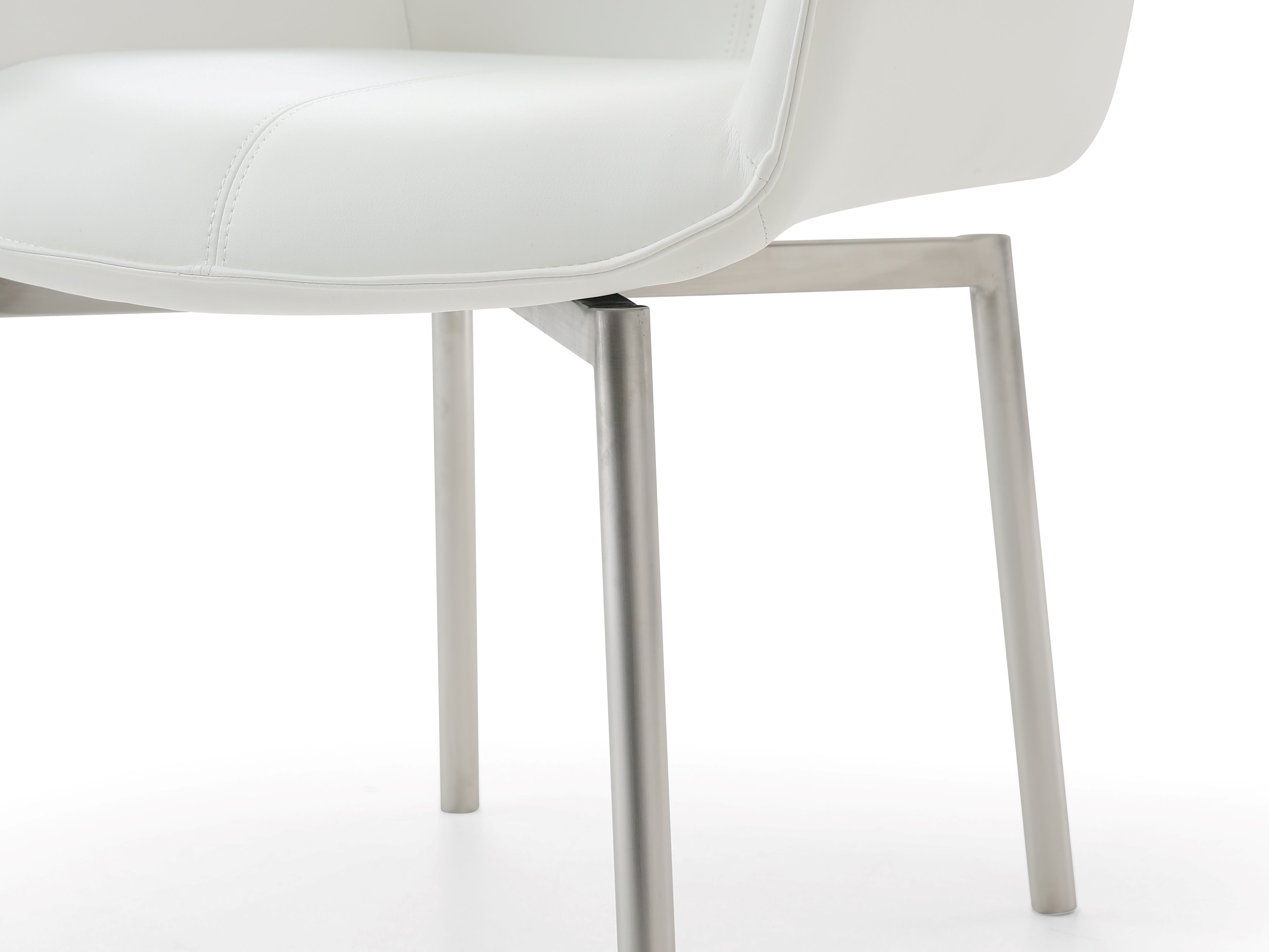ESF Furniture - 9087 Dining Table 7 Piece Dining Room Set in White - 9087TABLEWHITE-7SET