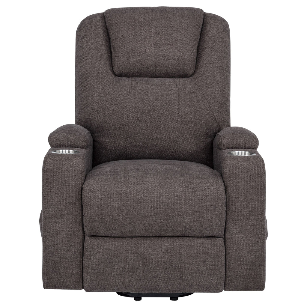 Louie Chenille Upholstered Power Lift Massage Chair Grey