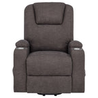 Louie Chenille Upholstered Power Lift Massage Chair Grey