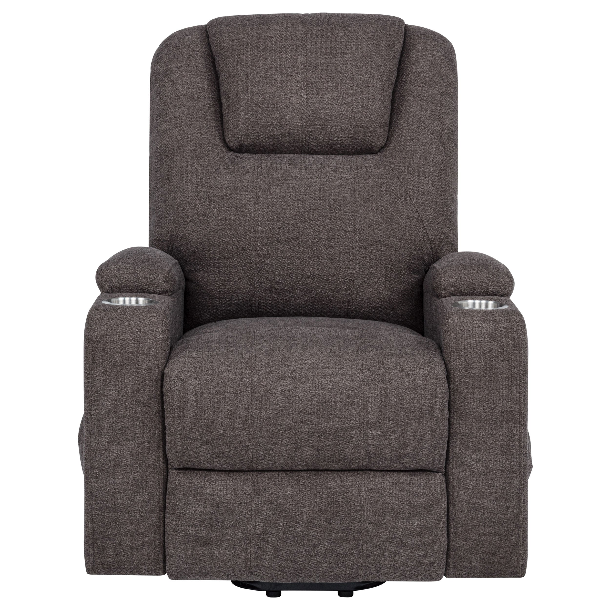 Louie Chenille Upholstered Power Lift Massage Chair Grey