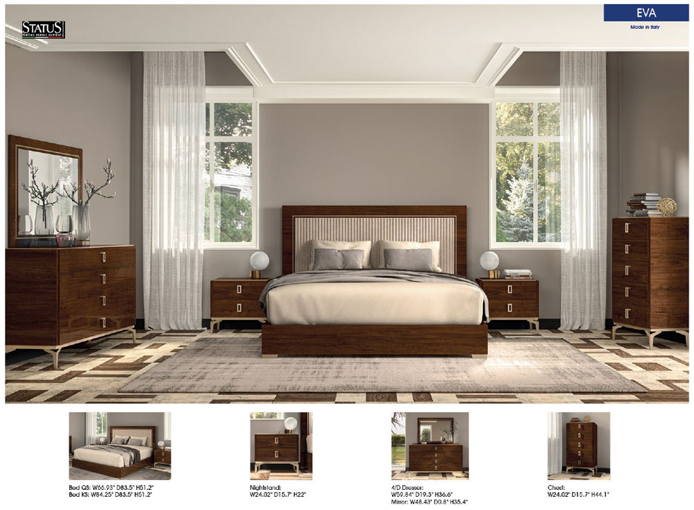 ESF Furniture - Eva Dresser in Rich Tobacco Walnut - EVADRESSER