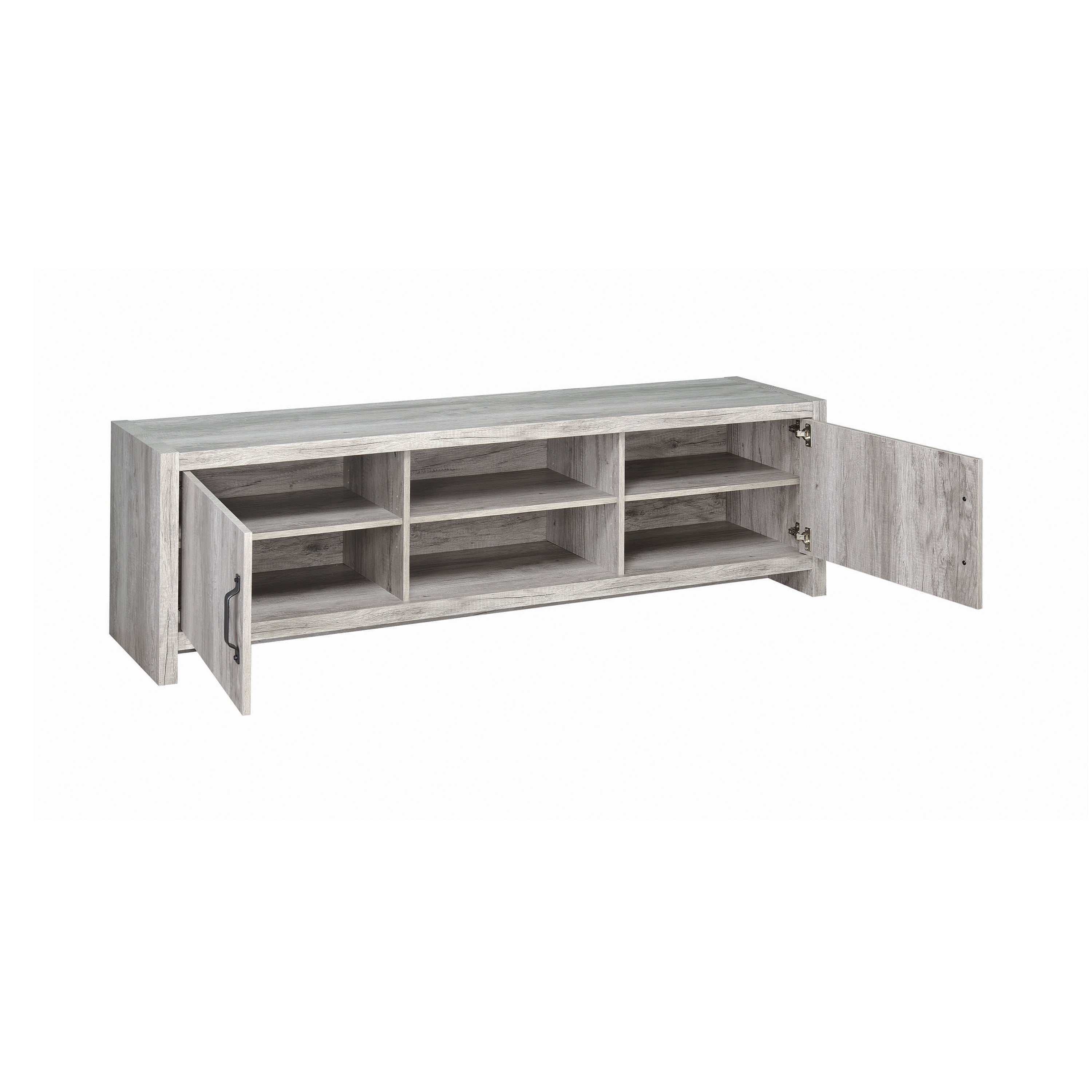 Burke 2-door Engineered Wood 71-inch TV Stand Grey Driftwood