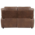 Ellington Upholstered Padded Arm Loveseat Dark Brown