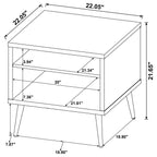 Welsh Square Engineered Wood Side End Table Distressed Pine