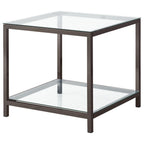 Trini 1-shelf Glass Top Coffee Table Black Nickel