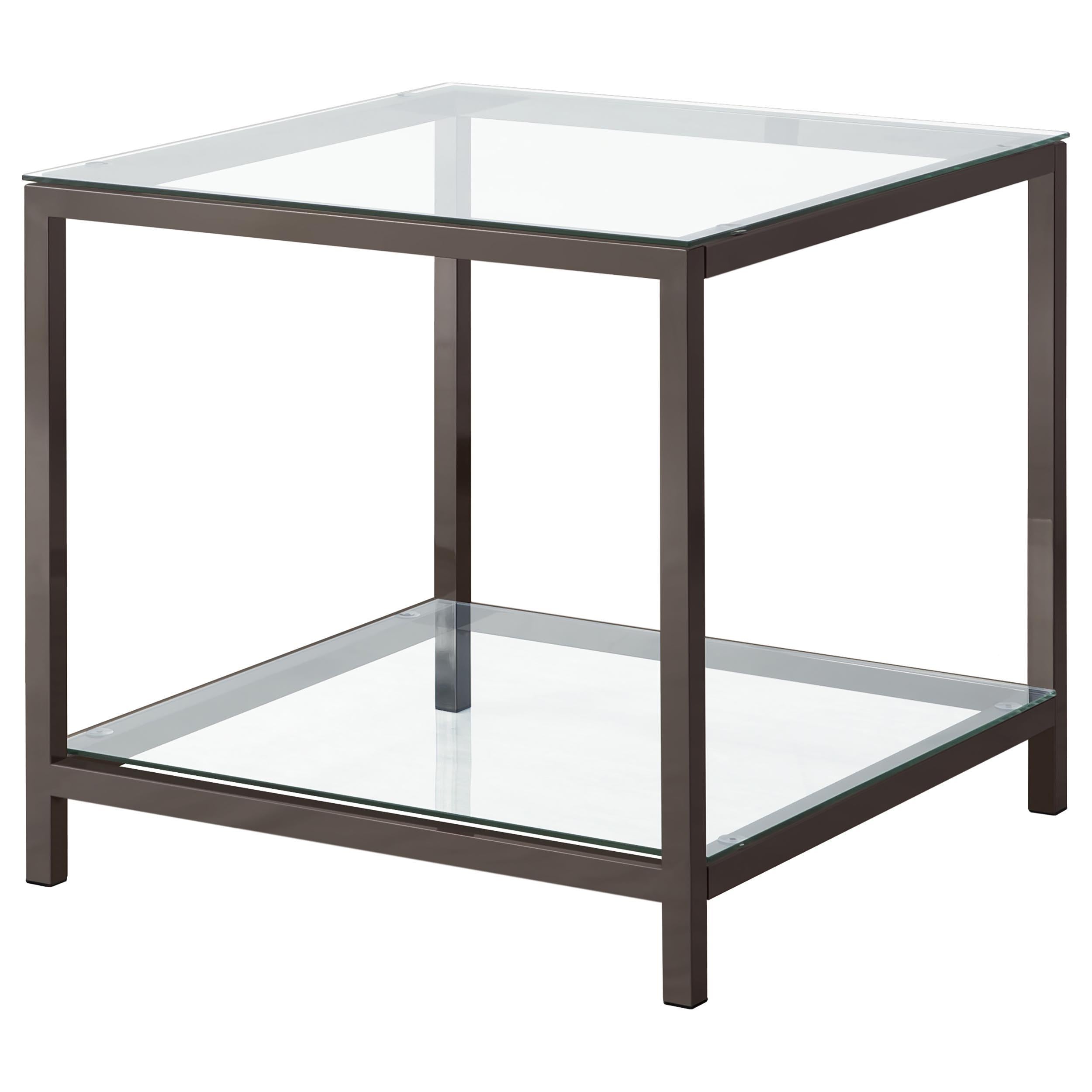 Trini 1-shelf Glass Top Coffee Table Black Nickel