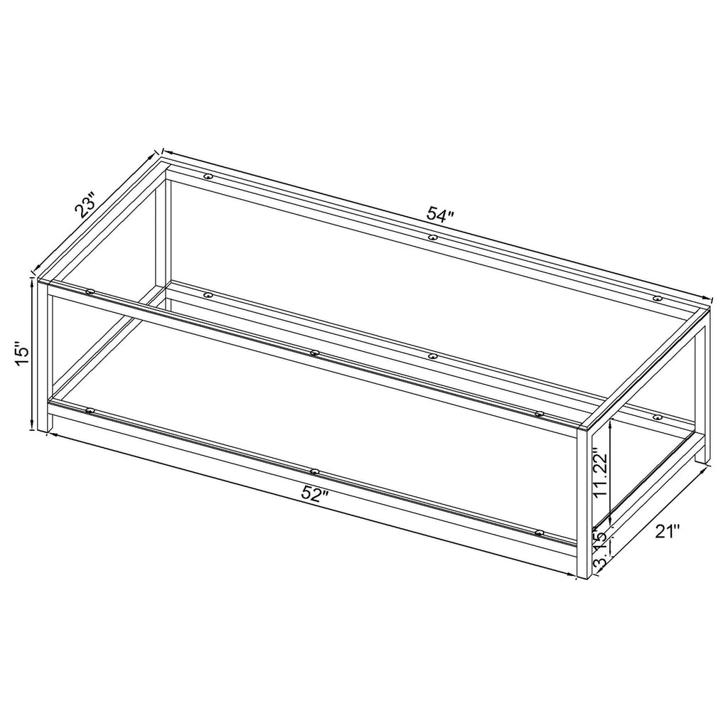 Trini 1-shelf Glass Top Coffee Table Black Nickel