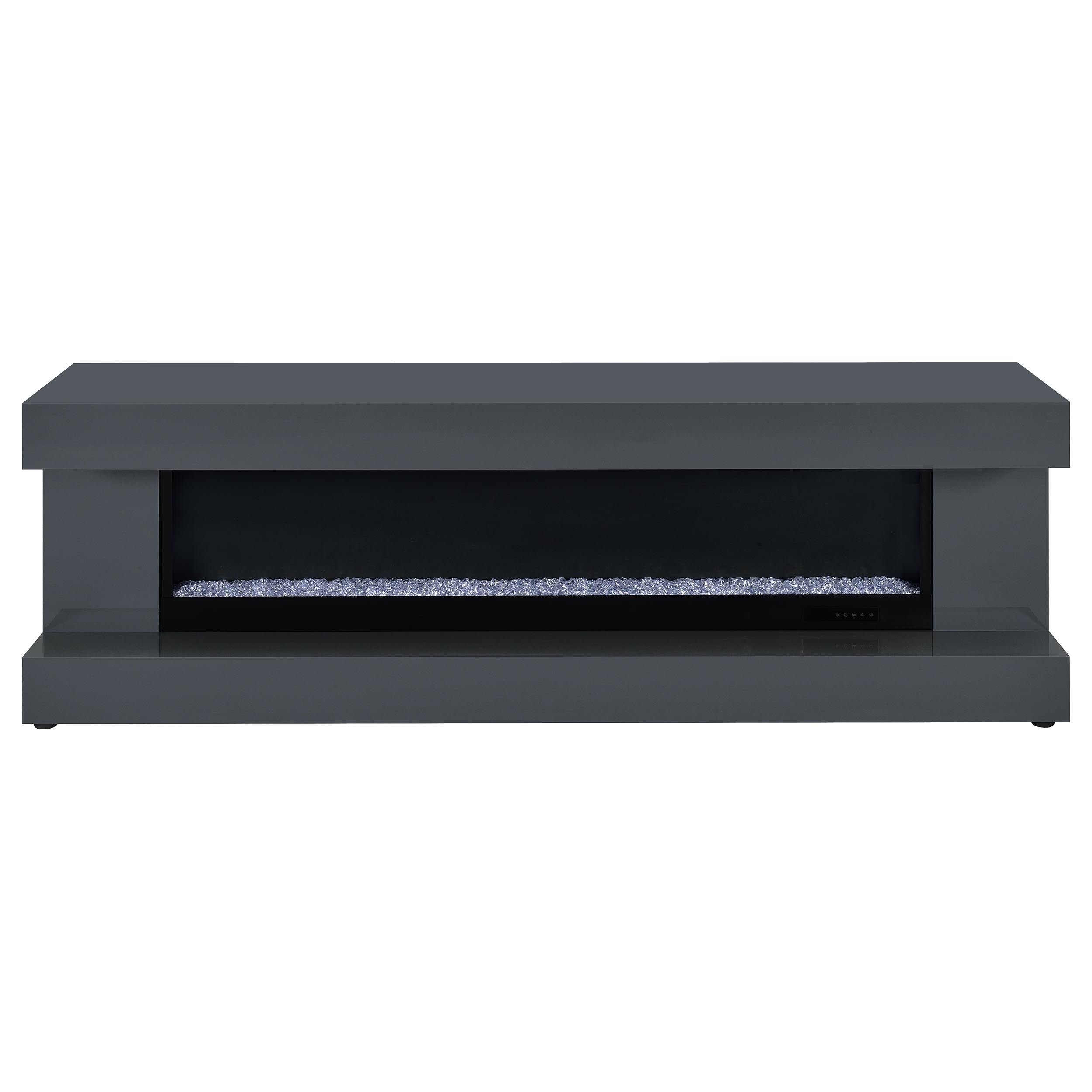 Mallory TV Stand Fireplace Console Bluetooth Speaker Black High Gloss
