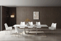 ESF Furniture - 9087 Dining Table 7 Piece Dining Room Set in White - 9087TABLEWHITE-7SET