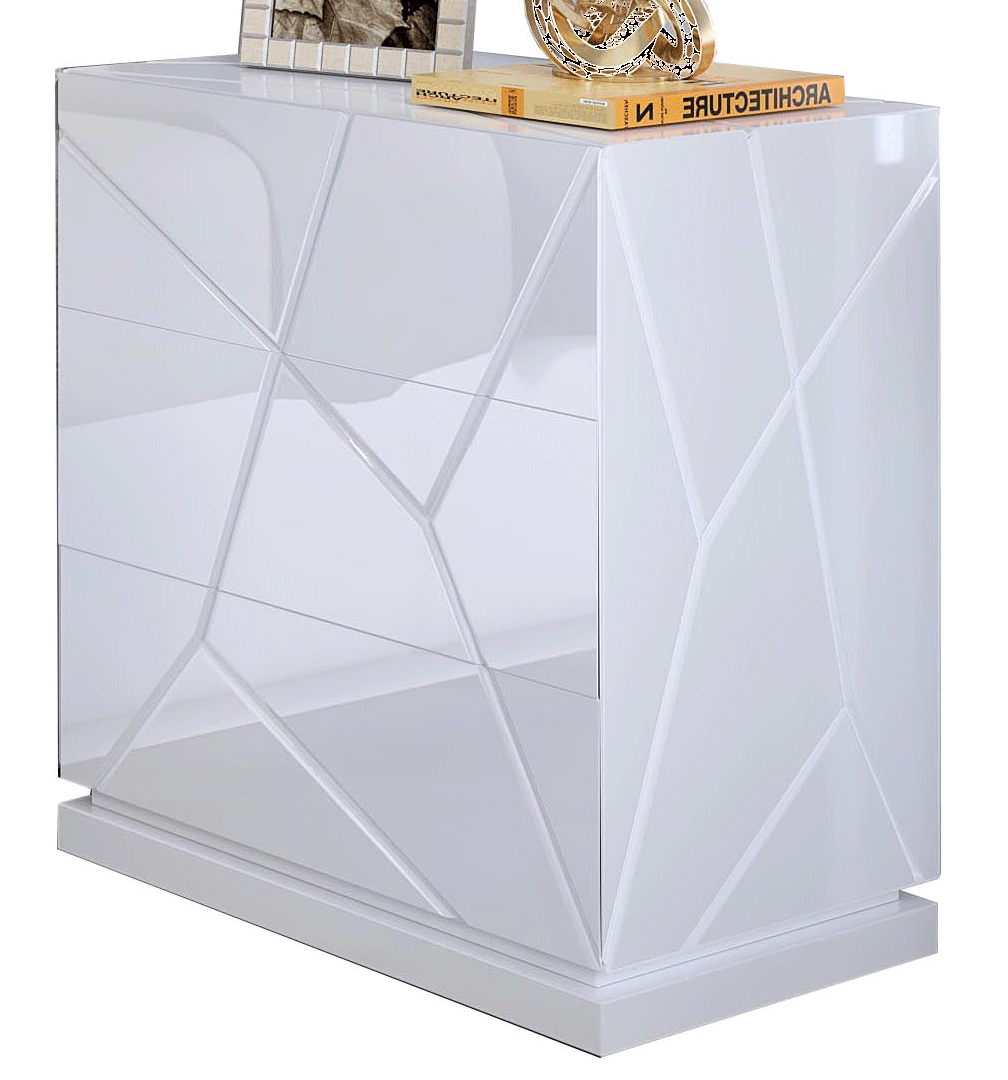 ESF Furniture - Franco Spain KIU 3 drawers High Nightstand - KIU3NS