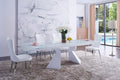 ESF Furniture - 992 Dining Table 5 Piece Dining Room Set in White - 992DININGTABLE-5SET