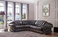 ESF Furniture - Apolo Sectional in Brown - APOLOSECT-RIGHTBROWN