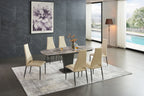 ESF Furniture - 2417 Dining Table Grey Taupe 9 Piece Dining Room Set - 2417TABLEBROWN-9SET