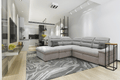 ESF Furniture - Oliver Sectional w/ Bed and Storage in Gray - OLIVERSECTIONALRIGHT