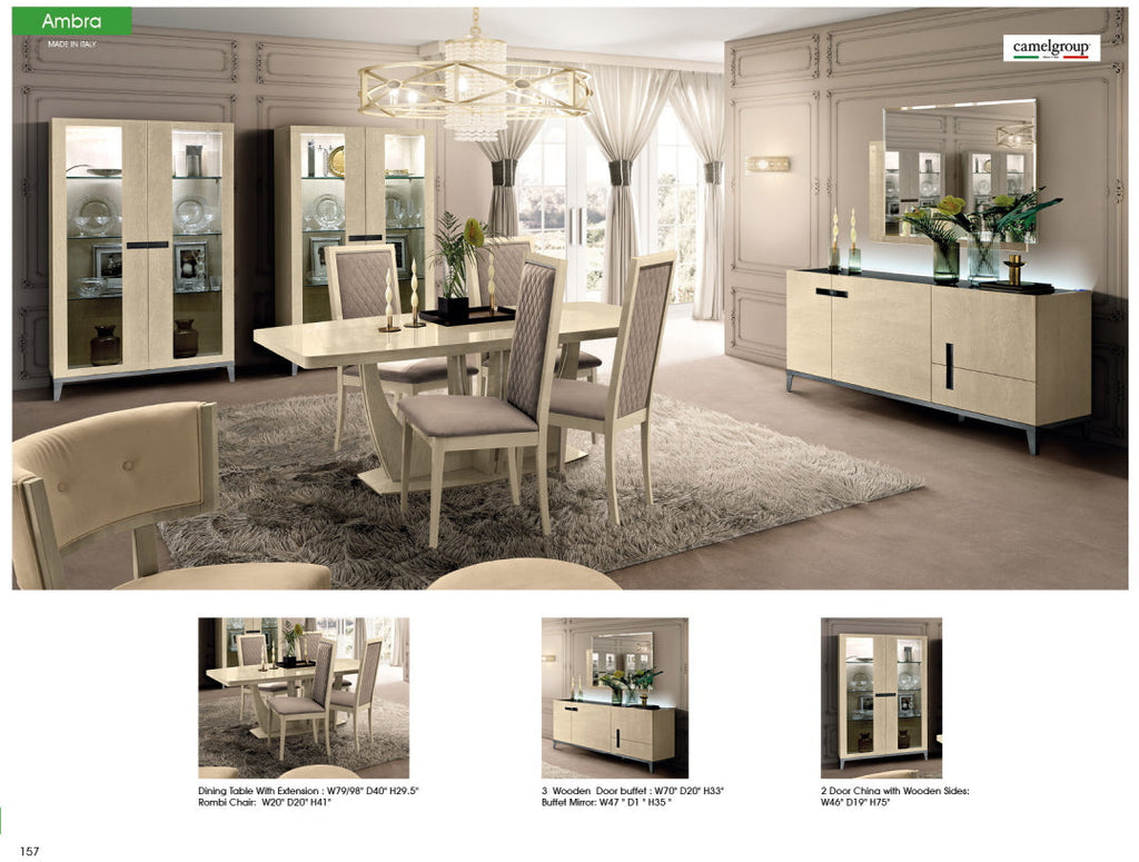 ESF Furniture - Ambra 8 Piece Dining Room Set w-1ext - AMBRATABLE-8SET