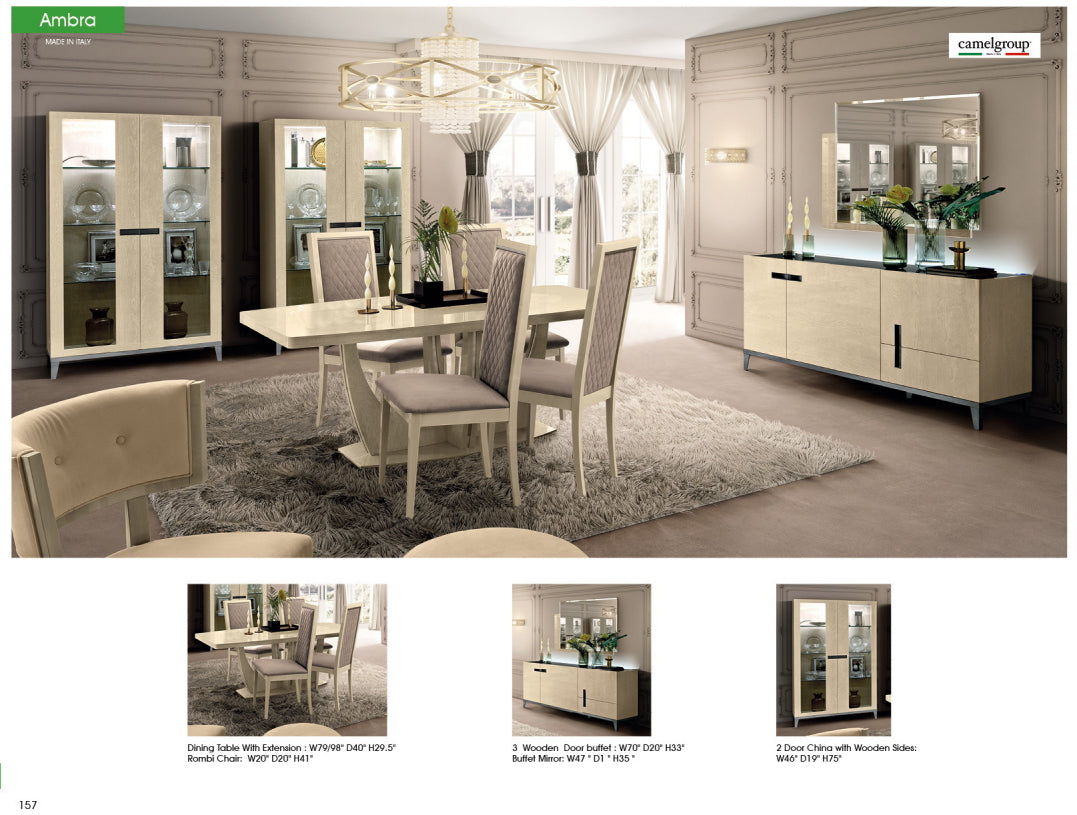 ESF Furniture - Ambra 8 Piece Dining Room Set w-1ext - AMBRATABLE-8SET